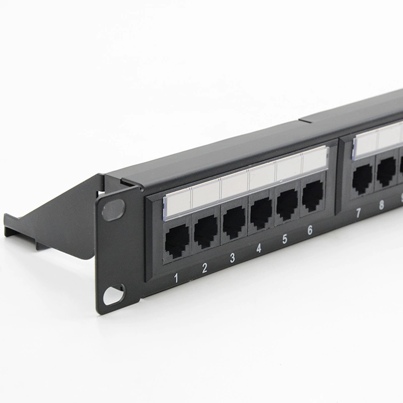 Networking RJ45 UTP 24 Port Patch Panels Fiber Optic for Cabling